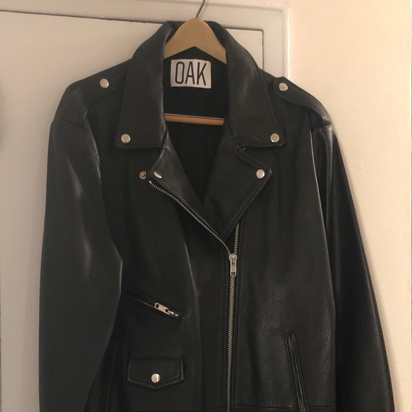 OAK nyc leather Moto jacket longline - Picture 2 of 7
